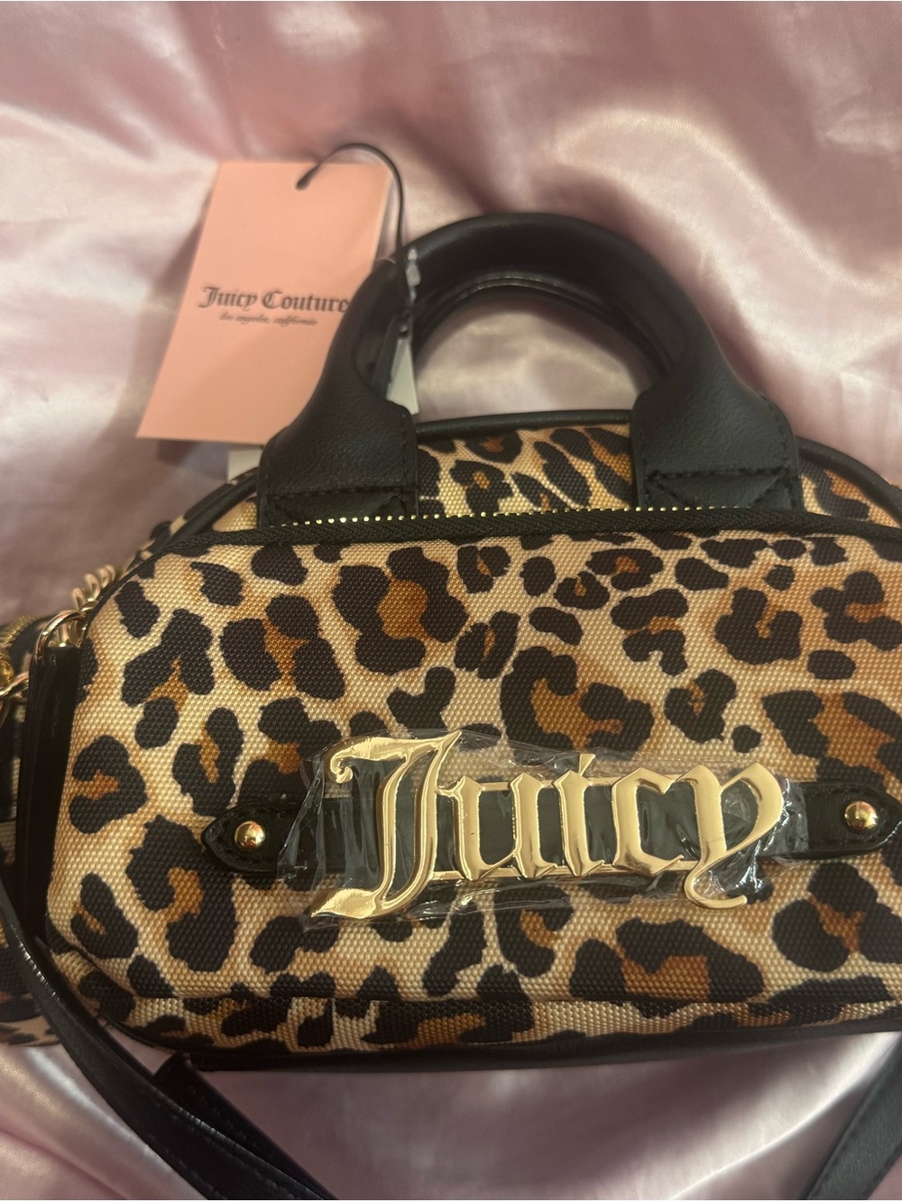 Shopaholic Juicy Couture Leopard Mini Crossbody - Black, Brown & Tan